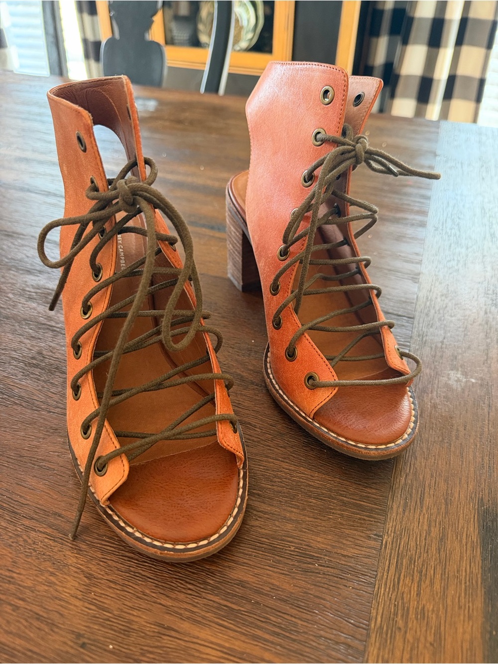 Jeffrey Campbell Lace-Up Open-Toe Heel Sandals